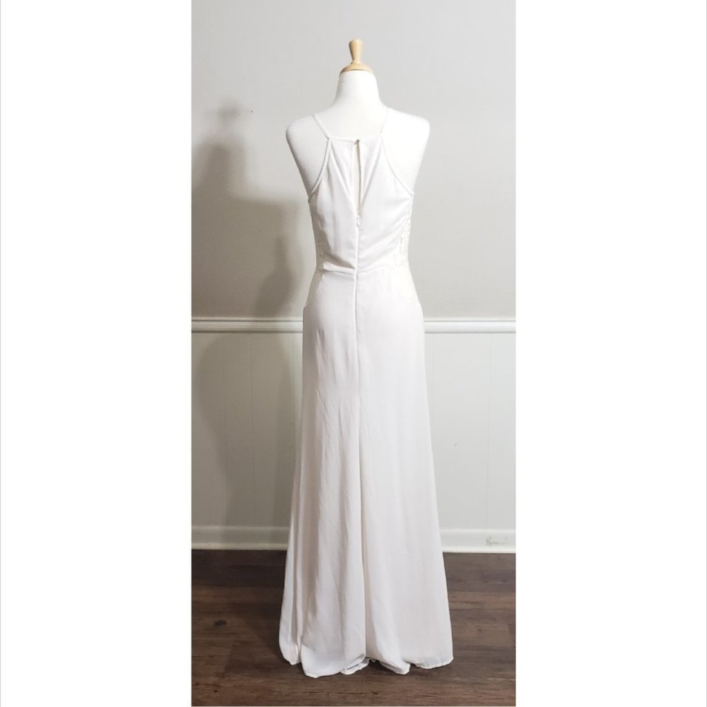 NWT Soieblu White Surplice Lace Insert Maxi Dress - Picture 5 of 8